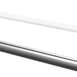 Metallisches Handgriff mit einer wei&szlig;en Halteplatte, ideal f&uuml;r T&uuml;ren oder M&ouml;bel.